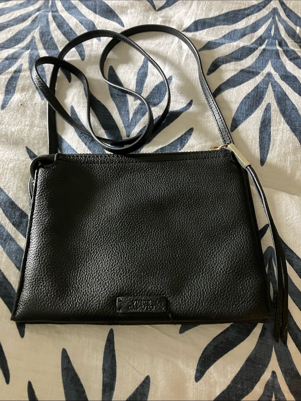Black Leather Small Crossbody Bag by Vince Camuto